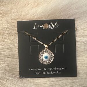 Gold Evil Eye Pendant Necklace